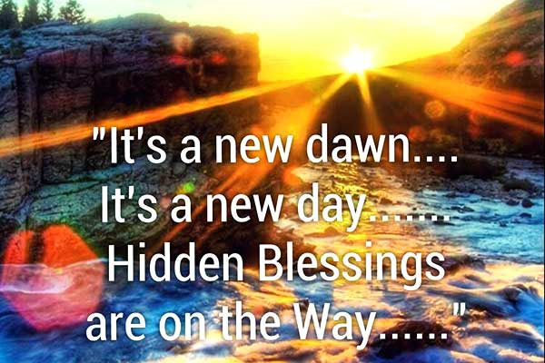 Text overlaid on scene with a river flowing during sunset.