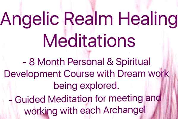 Angelic Readings Meditation notice with outlined information.