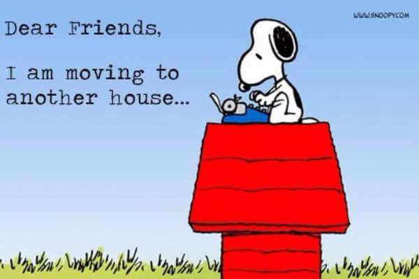 Cartoon character dog sitting on a dog house reading.
